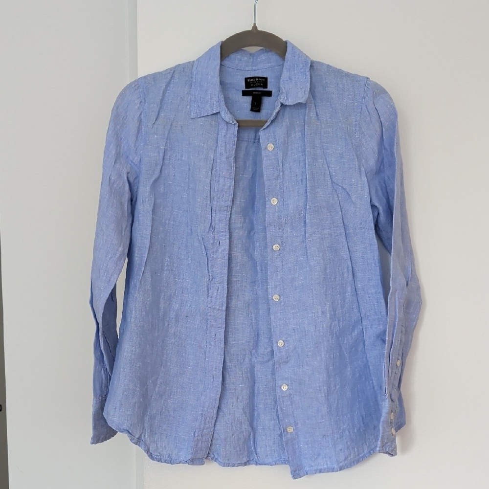 Jcrew Light Blue Irish Linen Button Down Shirt